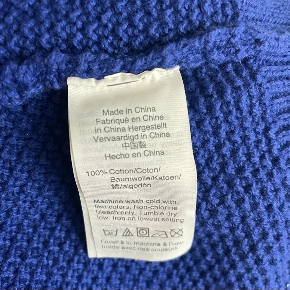 J. Crew Men’s Cotton Knit Crewneck Sweater Heavyweight Blue Size Medium
